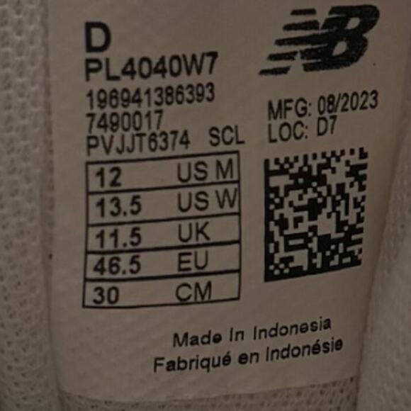 New Balance Mens FuelCell 4040v7 Cleats Size 12 White Black Molded Baseball NWOB main image 4